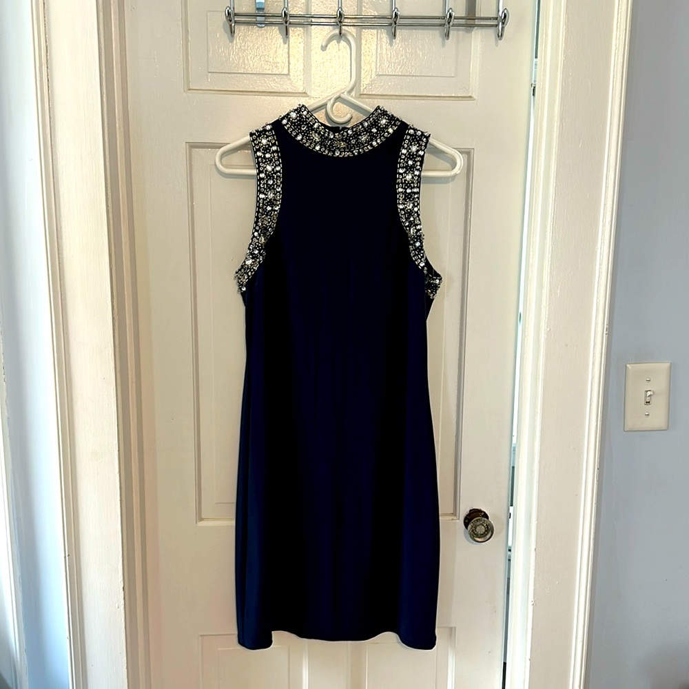 Beaded Navy Dress